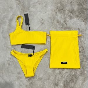 Triangl One Shoulder Yellow Bikini XS/XXS